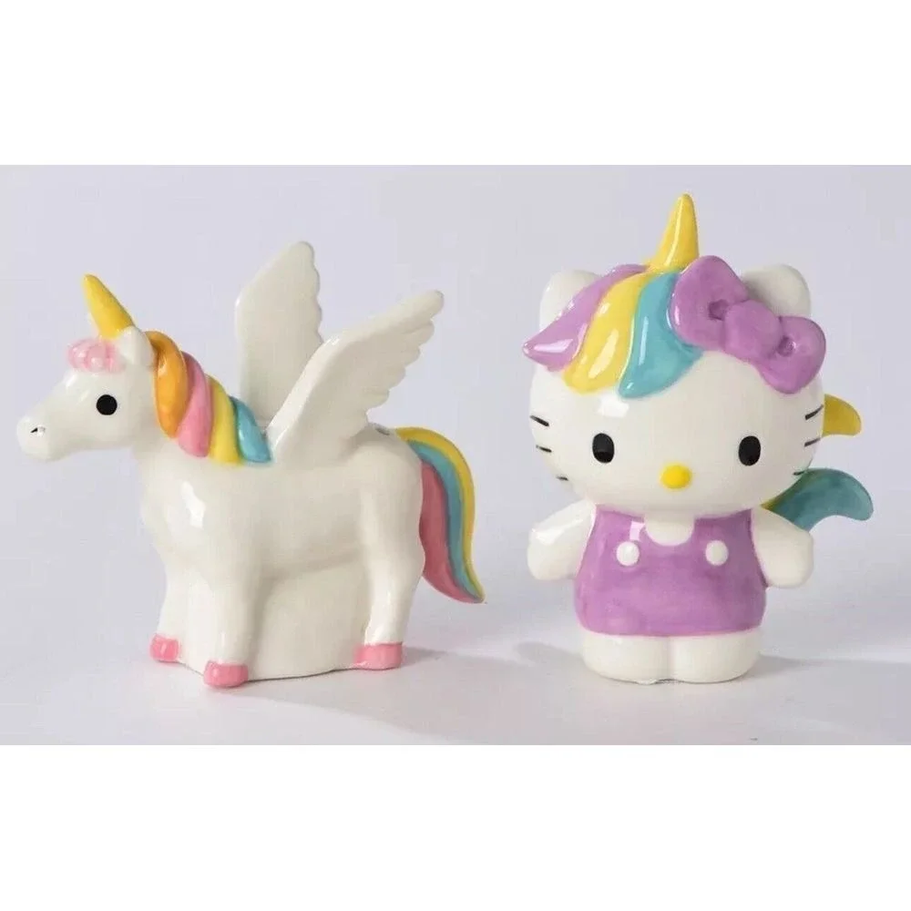Blue Sky Clayworks X Sanrio HELLO KITTY UNICORN Salt & Pepper Shakers New in Box